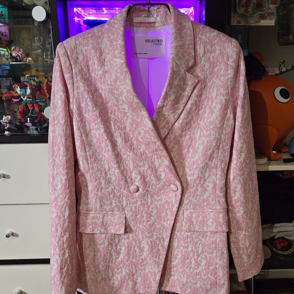 SELECTED FEMME PICK ROCOCO DOUBLE BREASTED BLAZER MEDIUM US 34